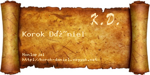 Korok Dániel névjegykártya